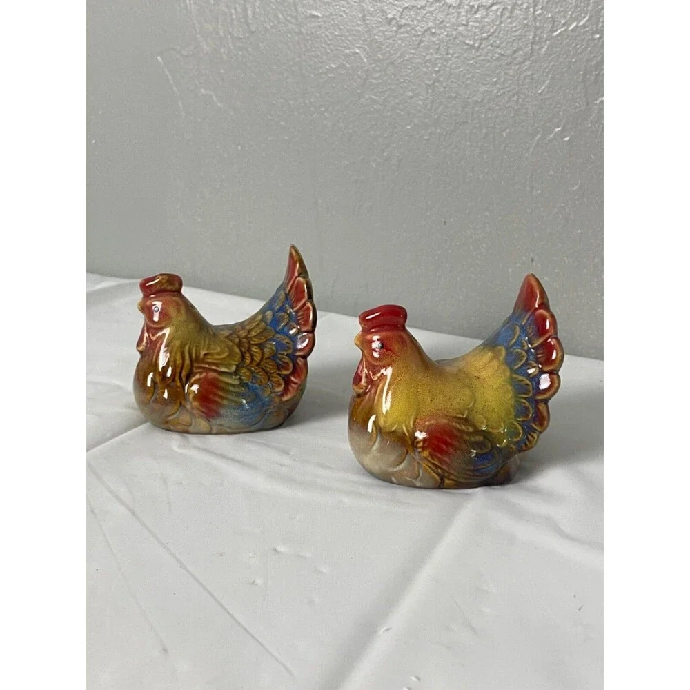 Vintage Hen and Rooster Chicken/Turkey Salt and Pepper Shakers